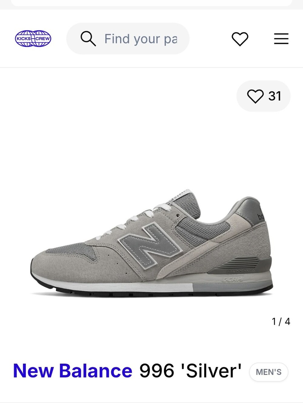 New Balance 996 'Grey Silver' CM996B Size 8 Women/ 6.5 Men D $122 NEW - Picture 3 of 16
